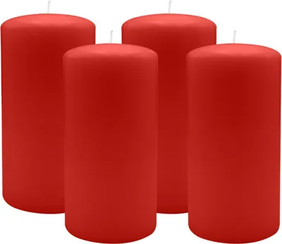 Produktbild von 4er Set Adventskranzkerzen Weihnachtsrot Erdbeere Ø 80 x 150 mm