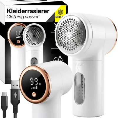 Produktbild von Fusselrasierer Elektrisch mit LED Display 6-Klingen Fusselentferner mit 3 Einstellbaren Leistungsstufen 2000 mAh Akk Lint Remover Für Kleidung, Retoo