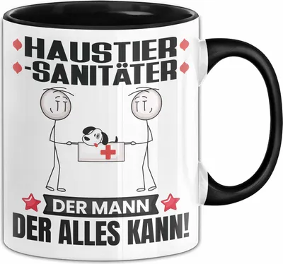 Produktbild von Haustiersanitäter Tasse Geschenk für Haustiersanitäter Der Mann Der Alles Kann Geschenkidee zum Geburtstag (Schwarz)