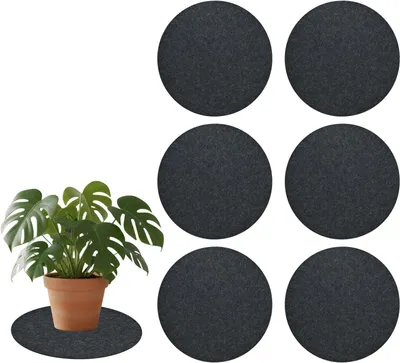 Imagen del producto de Posavasos redondos de fieltro, diámetro de 30 cm, juego de 6 unidades, antideslizantes, resistentes al calor, para mesas