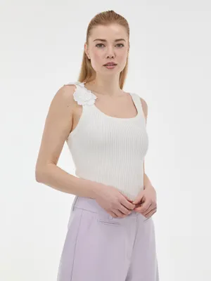 Produktbild von Orsay Weißes Damen-Tanktop mit Applikation M