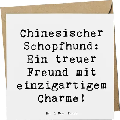 Produktbild von Mr. & Mrs. Panda Deluxe Karte Spruch Chinesischer Schopfhund Charme - Weiß - Geschenk, Familienhunde, Hunderassen, Hund, Glückwunschkarte, Hunderasse, Grußkarte, Freude