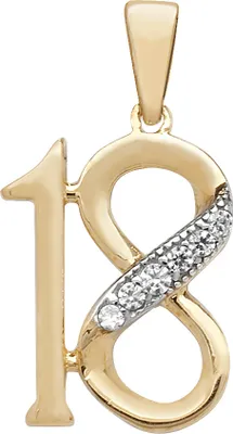 Produktbild von Edler 9 Karat (375) Gold Damen - Anhänger mit Zirkonia - 22mm*12mm; TRS10670