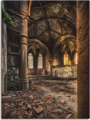 Produktbild von Carina Buchspies: Lost Place - verlassene Kirche, Produkt:Leinwand, Größe (HxB):80x60 cm / Leinwand
