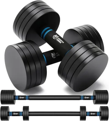 Imagen del producto de Set de mancuernas ajustables Set Stahl, con barra, de 10 kg, juego de 2 unidades