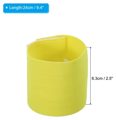 Produktbild von 9.4x2.5" Fu?ball Kapit?nsbinde, 2er Pack Nylon Unisex Elastische Armbinde Verstellbar fš¹r Jugendliche und Erwachsene, Gelb