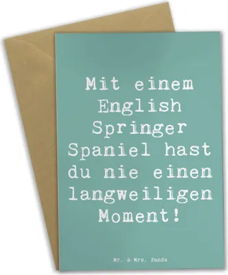 Produktbild von Mr. & Mrs. Panda babykarte Spruch English Springer Spaniel Spaß - Meeresbrise - Geschenk, Familienhund, glückwunschkarten, einladungskarten, Jagdhund, Grußkarte
