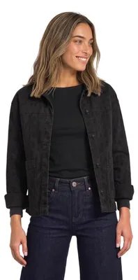 Produktbild von Street One Damen Jeansjacke mit Leo-Muster und Kragen