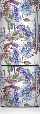 Produktbild von Kühlschrankfolie Aufkleber Kühlschrankmagnete Dekoration Kühlschrankfolie 70x190 cm - Lila Blätter
