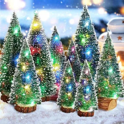 Image de Sapin de Noël artificiel, 3 tailles, guirlande lumineuse