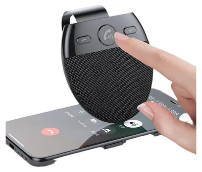 Produktbild von Bluetooth-Freisprecheinrichtung mit Musikplayer und automatischer Einschaltfunktion für die Sonnenblende im Auto.