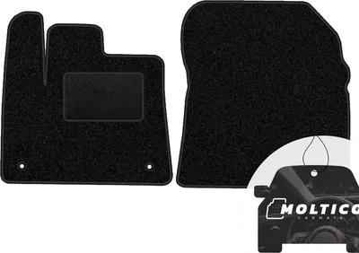 Produktbild von moto-MOLTICO Vorne Fußmatten Auto Velours Autoteppiche Schwarz Automatten Set 2-teilig passend für DS 4 II ab 2021