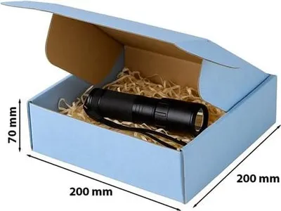 Zdjęcie produktu dla Karton Wykrojnikowy Pudełko Kartonowe Kartonik niebieski 200x200x70mm ozdobne pudełko prezentowe