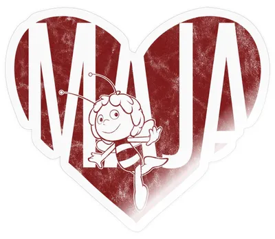 Produktbild von Spreadshirt Biene Maja Rotes Herz Sticker Aufkleber, 10 x 10 cm, Transparent glänzend