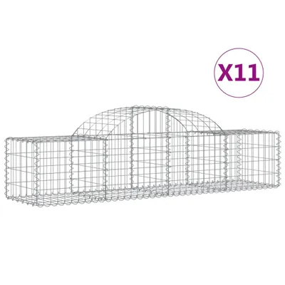 Produktbild von vidaXL Gabionen mit Hochbogen 11 Stk. 200x50x40/60 cm Verzinktes Eisen