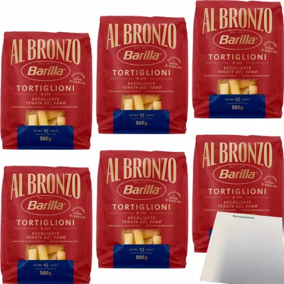 Produktbild von Barilla Albronzo Tortiglioni N.325 6er Pack (6x500g Packung) + usy Block
