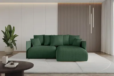Produktbild von ALTDECOR Ecksofa mit Schlaffunktion und Bettkasten ONESK-L  216x177x72 cm  Grün - Corner Sofa Eckcouch Couch L-Form  angeordnet Schlafcouch Ausziehbar Wohnlandschaft