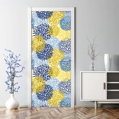 Produktbild von Dekorative Türposter selbstklebend Wandaufkleber Türaufkleber Chrysanthemenblüten 77 x 200 cm