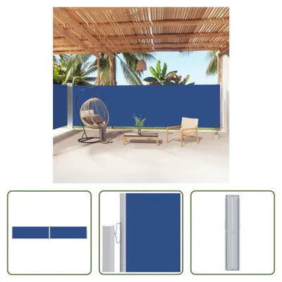 Produktbild von The Living Store Seitenmarkise Ausziehbar Blau 180x1000 cm