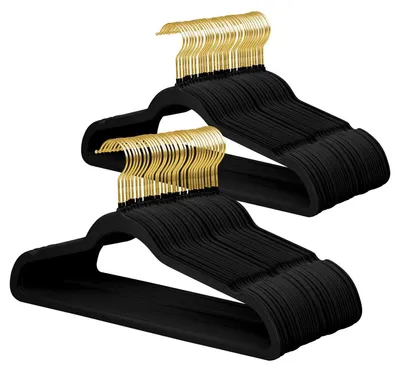 Obrázok produktu pre Omgoods - Vešiaky Kleerhangers s protišmykovou úpravou - Zamatové vešiaky - Otočná háčik o 360° - Úspora miesta - 66 kusov - Vhodné na oblečenie - Vešiaky na oblečenie