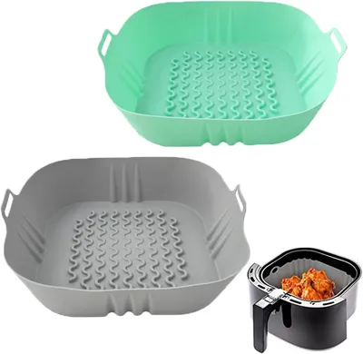 Obrázok produktu pre Silikónové formy na pečenie pre Air Fryer, 2 kusy, Opakovane použiteľné, BPA-free, do 220℃