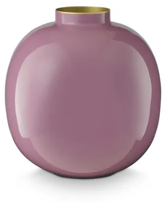 Metallvase lila 23 cm – moderne Dekovase für Blumen