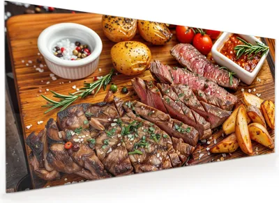 Produktbild von Küchenrückwand Spritzschutz Glas mit Motiv Grillplatte 40 x 40 cm