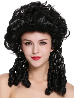 Produktbild von WIG ME UP Perücke Barock Spirallocken Toupiert Schwarz DH1009-ZA103