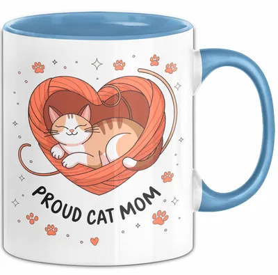 Produktbild von Katzen Mama Tasse Geschenk Lustige Geschenkidee Spruch Für Katzen Eltern (Blau)