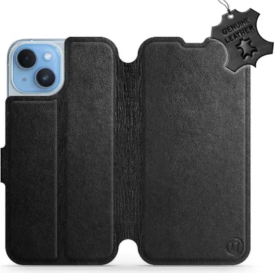 Produktbild von Echtleder Handyhülle für iPhone 14, Mobiwear Leather, Schwarz