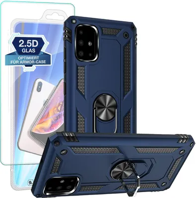 Produktbild von Armor Outdoor Hülle mit 9H Displayglas Displayschutz für Samsung Galaxy A51 – Farbe: Blau