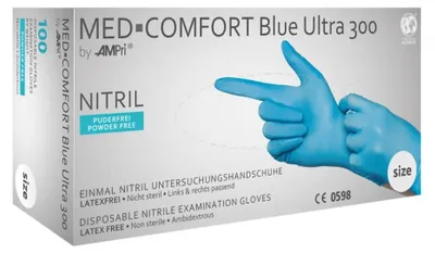 Produktbild von MED-Comfort Blue Ultra 300 - Nitrilhandschuh - M - 100 Stk.