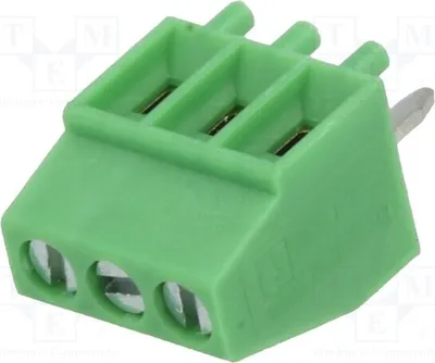 Immagine prodotto di 1x morsettiera con angolo di 90° 2,54 mm  Vie: 3 MPT 0,5/ 3-2,54 1725669 Morsettiera
