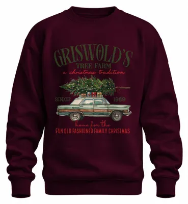Immagine prodotto di Griswold's Tree Farm Christmas Present Clark Griswold Unisex Felpa Pullover, Borgogna, L