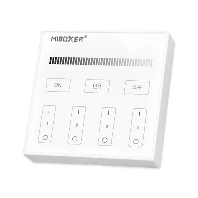 Produktbild von MiBoxer B1 LED Wandfernbedienung Weiß – für einfarbige LED Streifen, 2,4 GHz Funk, 4 Zonen zum Dimmen