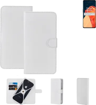 Produktbild von K-S-Trade Handy Hülle Schutz Hülle kompatibel mit OnePlus 9 Cover Case Bookstyle Bumper weiß 1x