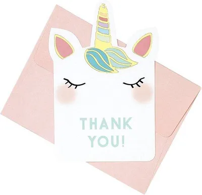 Produktbild von Einhorn-Bedankkaartjes 8-teilig, Papier