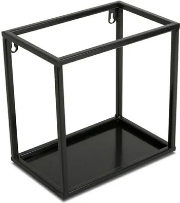 Produktbild von Wandregal, Hängeregal Metall Aufhängen, Rechteckig, Loft, Schwarz, 24 cm