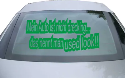 Produktbild von Indigos UG - Aufkleber Heckscheibe & Motorklappe DE6173 - grün - 600x285 mm - mein auto ist nicht drecking - Auto Scheiben Fenster Heckklappe Tuning Racing JDM - Die cut