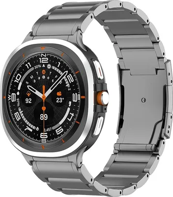 Produktbild von Strap-it Titan-Gliederarmband - passend für Samsung Galaxy Watch Ultra / Ultra 2025 (Graphit)