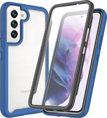 Produktbild von Galaxy S22 5G Hülle, TPU Bumper mit Eingebautem Displayschutz 360 Grad Komplettschutz Schutzhülle für Samsung Galaxy S22 5G Navy Blau
