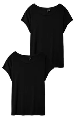 Produktbild von VERO MODA 2er-SET Einfarbiges T-Shirt Basic Stretch Oberteil  Größe: XXL