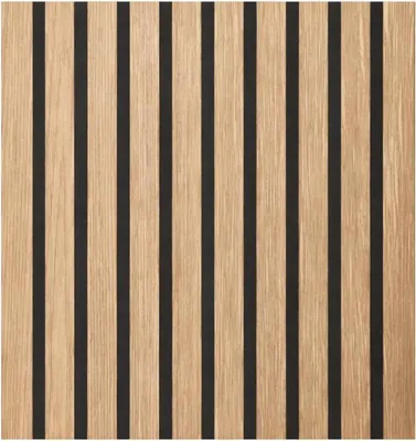 Zdjęcie produktu dla Dekoracyjny panel ścienny z listew drewnianych, listew MDF i filcu PET, zestaw 12 sztuk, 60x60 cm, dźwiękochłonna okładzina ścienna, dąb.