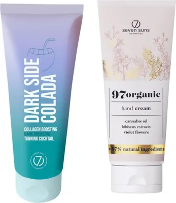Immagine prodotto di Cocktail abbronzante al collagene 7suns Dark Side Colada 100 ml + crema per le mani 75 ml in omaggio