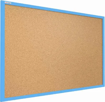 Immagine prodotto di Lavagna in Sughero con Cornice Azzurra in Legno 120x90cm, Bacheca Sughero per Puntine Spille Memoboard