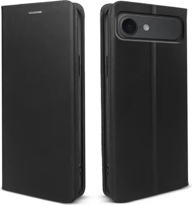 Produktbild von Leder Handyhülle für Apple iPhone 17 Air Echtleder Lederhülle Klapp Cover Hülle Case Kartenfach RFID Schutz Farbe: Schwarz