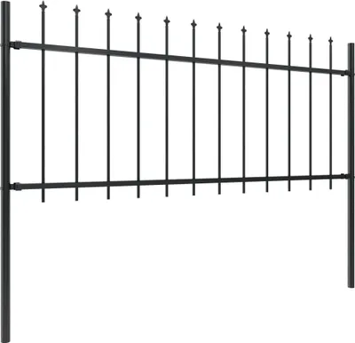 Obrázok produktu pre vidaXL Záhradný plot Woerden s hrotom z ocele 181 x 80 cm čierny