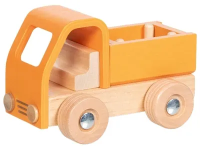 Obrázek produktu pro Dřevěné hračky Goki – nákladní auto s plošinou – ekologické dřevěné vozidlo