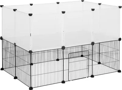 Obrázok produktu pre Klietka pre mačky a psov – vhodné do interiéru aj exteriéru, rozmer 107 x 72 x 72 cm, biela farba