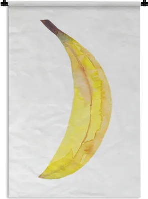 Produktbild von MuchoWow® Wandteppich Wandbehang Banane - Obst - Aquarell 90x135 cm Tapisserie Dekoration Wandtuch - Baumwolle - Wandskulptur